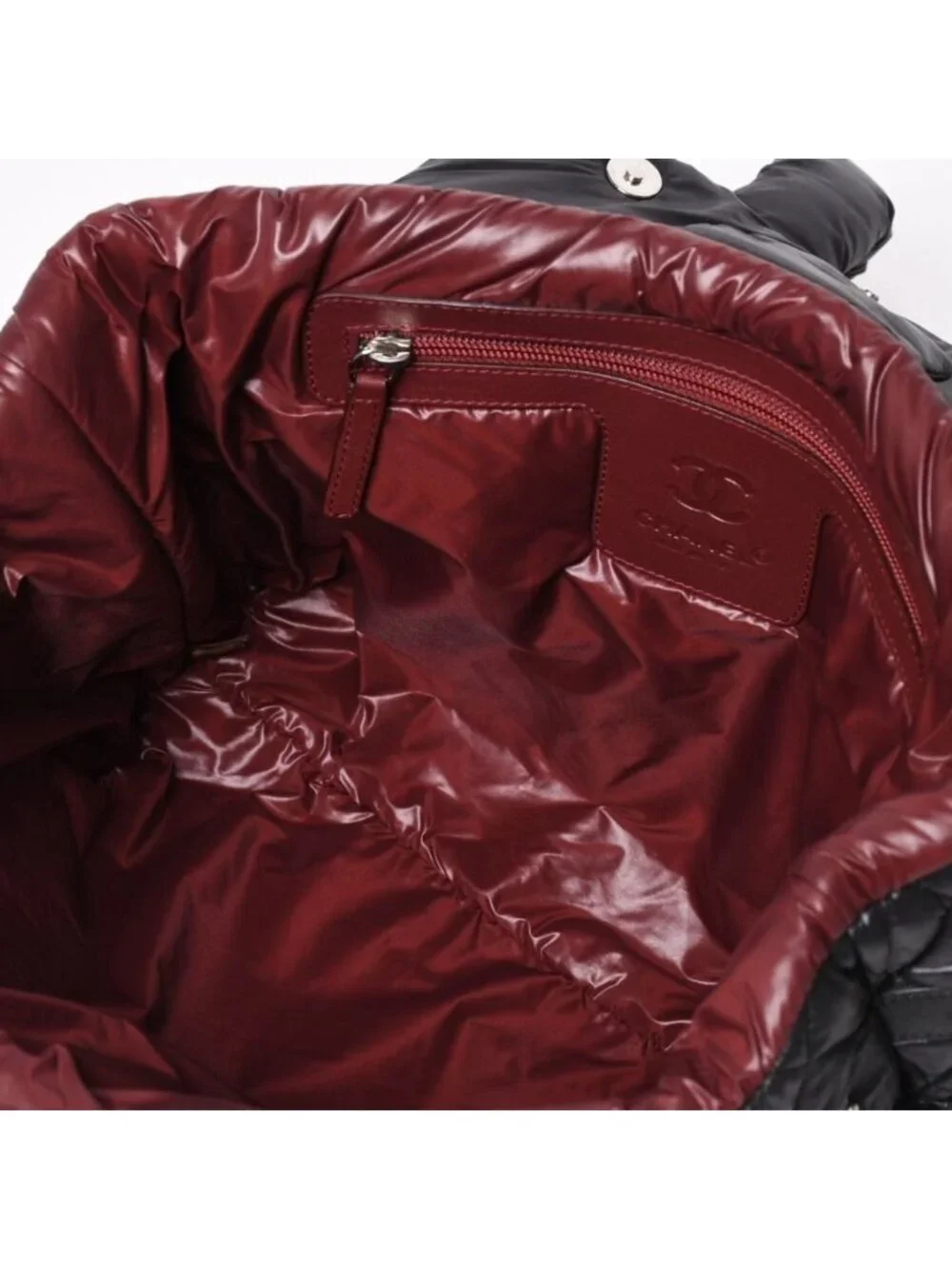 Chanel Coco Cocoon Backpack Leather Black Silver